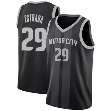 Detroit Pistons Aaron Estrada 2018/19 Jersey - City Edition - Men's Swingman Black