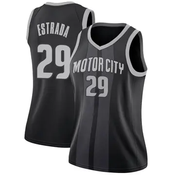 Detroit Pistons Aaron Estrada 2018/19 Jersey - City Edition - Women's Swingman Black