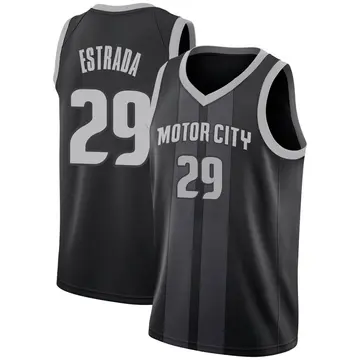 Detroit Pistons Aaron Estrada 2018/19 Jersey - City Edition - Youth Swingman Black