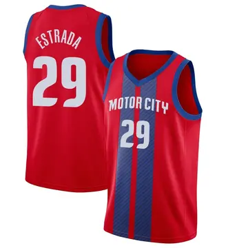 Detroit Pistons Aaron Estrada 2019/20 Finished Jersey - City Edition - Men's Swingman Red