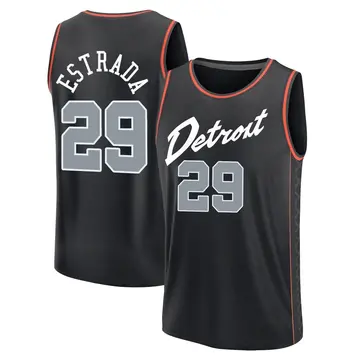 Detroit Pistons Aaron Estrada 2023/24 City Edition Jersey - Men's Fast Break Black