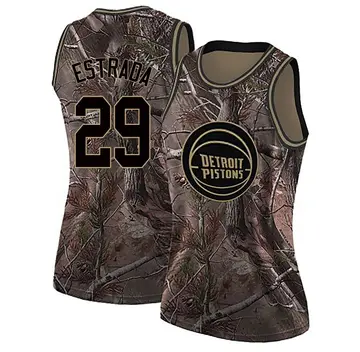 Detroit Pistons Aaron Estrada Realtree Collection Jersey - Women's Swingman Camo