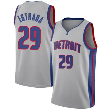 Detroit Pistons Aaron Estrada Silver Jersey - Statement Edition - Men's Swingman