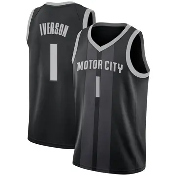 Detroit Pistons Allen Iverson 2018/19 Jersey - City Edition - Youth Swingman Black