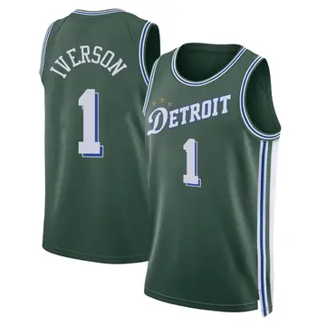 Detroit Pistons Allen Iverson 2022/23 City Edition Jersey - Youth Swingman Green