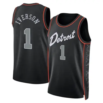 Detroit Pistons Allen Iverson 2023/24 City Edition Jersey - Men's Swingman Black