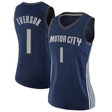 Detroit Pistons Allen Iverson Jersey - City Edition - Women's Swingman Navy