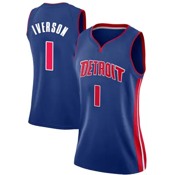 Detroit Pistons Allen Iverson Jersey - Icon Edition - Women's Swingman Blue