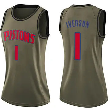 Detroit Pistons Allen Iverson Salute to Service Jersey - Women's Swingman Green