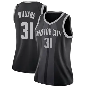 Detroit Pistons Alondes Williams 2018/19 Jersey - City Edition - Women's Swingman Black