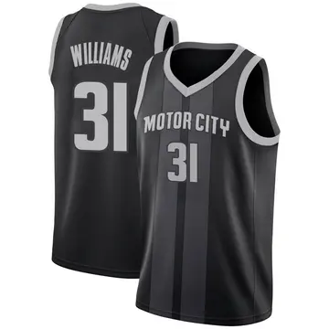 Detroit Pistons Alondes Williams 2018/19 Jersey - City Edition - Youth Swingman Black