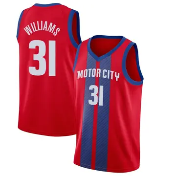 Detroit Pistons Alondes Williams 2019/20 Finished Jersey - City Edition - Men's Swingman Red