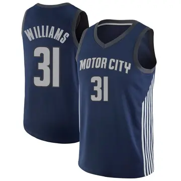 Detroit Pistons Alondes Williams Jersey - City Edition - Men's Swingman Navy