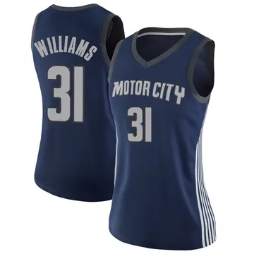 Detroit Pistons Alondes Williams Jersey - City Edition - Women's Swingman Navy