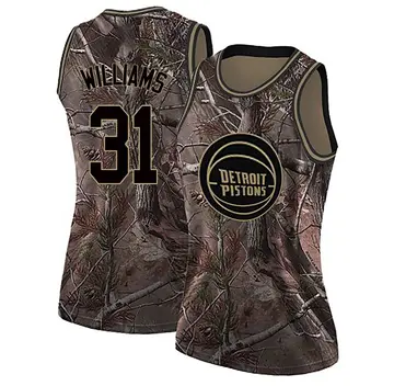 Detroit Pistons Alondes Williams Realtree Collection Jersey - Women's Swingman Camo