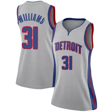 Detroit Pistons Alondes Williams Silver Jersey - Statement Edition - Women's Swingman