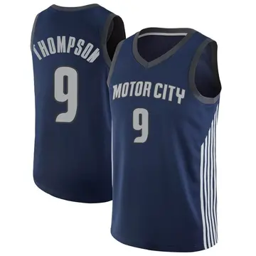 Detroit Pistons Ausar Thompson Jersey - City Edition - Men's Swingman Navy