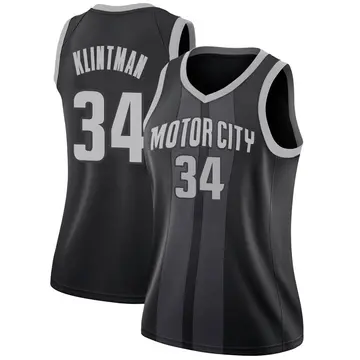 Detroit Pistons Bobi Klintman 2018/19 Jersey - City Edition - Women's Swingman Black