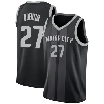 Detroit Pistons Buddy Boeheim 2018/19 Jersey - City Edition - Men's Swingman Black