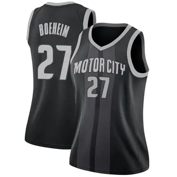 Detroit Pistons Buddy Boeheim 2018/19 Jersey - City Edition - Women's Swingman Black