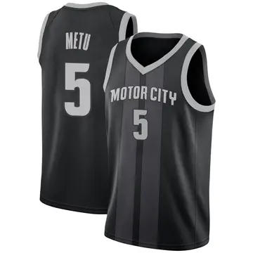 Detroit Pistons Chimezie Metu 2018/19 Jersey - City Edition - Men's Swingman Black