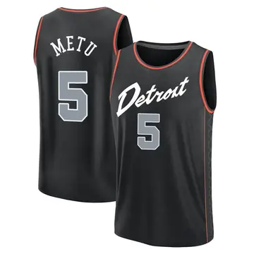 Detroit Pistons Chimezie Metu 2023/24 City Edition Jersey - Men's Fast Break Black