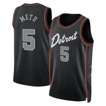 Detroit Pistons Chimezie Metu 2023/24 City Edition Jersey - Men's Swingman Black