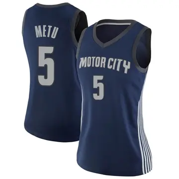 Detroit Pistons Chimezie Metu Jersey - City Edition - Women's Swingman Navy