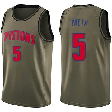 Detroit Pistons Chimezie Metu Salute to Service Jersey - Men's Swingman Green