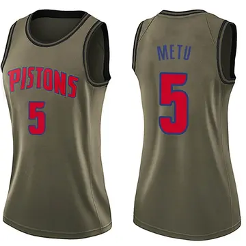 Detroit Pistons Chimezie Metu Salute to Service Jersey - Women's Swingman Green