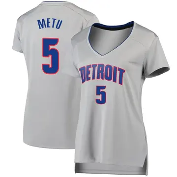 Detroit Pistons Chimezie Metu Silver Jersey - Statement Edition - Women's Fast Break