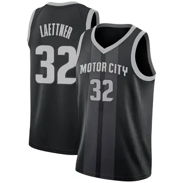 Detroit Pistons Christian Laettner 2018/19 Jersey - City Edition - Men's Swingman Black