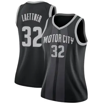 Detroit Pistons Christian Laettner 2018/19 Jersey - City Edition - Women's Swingman Black