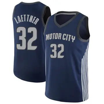 Detroit Pistons Christian Laettner Jersey - City Edition - Men's Swingman Navy