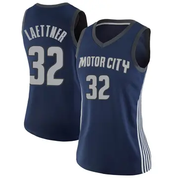 Detroit Pistons Christian Laettner Jersey - City Edition - Women's Swingman Navy