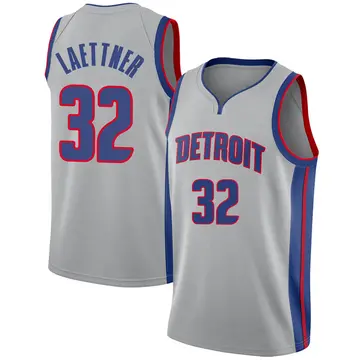 Detroit Pistons Christian Laettner Silver Jersey - Statement Edition - Men's Swingman