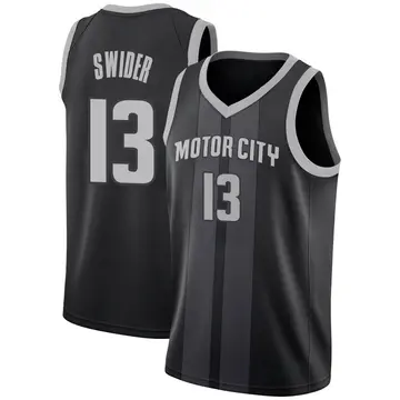 Detroit Pistons Cole Swider 2018/19 Jersey - City Edition - Men's Swingman Black