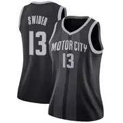 Detroit Pistons Cole Swider 2018/19 Jersey - City Edition - Women's Swingman Black