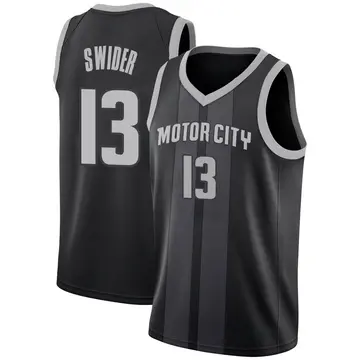 Detroit Pistons Cole Swider 2018/19 Jersey - City Edition - Youth Swingman Black