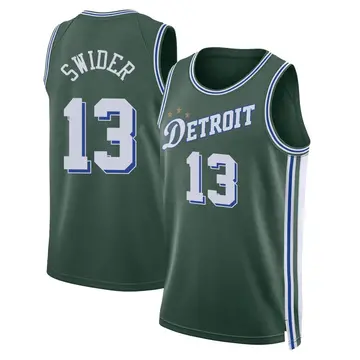 Detroit Pistons Cole Swider 2022/23 City Edition Jersey - Men's Swingman Green