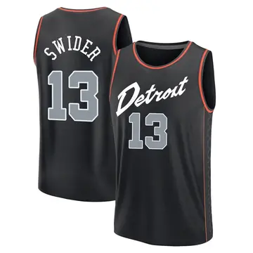 Detroit Pistons Cole Swider 2023/24 City Edition Jersey - Men's Fast Break Black