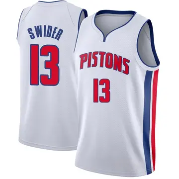 Detroit Pistons Cole Swider Jersey - Association Edition - Men's Swingman White