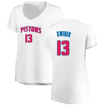 Detroit Pistons Cole Swider Jersey - Association Edition - Women's Fast Break White