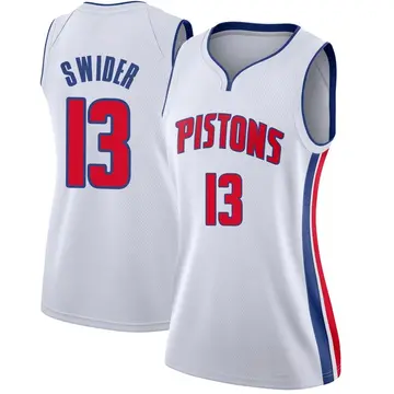 Detroit Pistons Cole Swider Jersey - Association Edition - Women's Swingman White