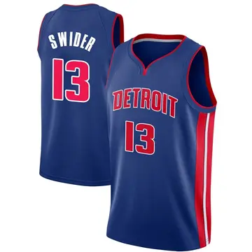 Detroit Pistons Cole Swider Jersey - Icon Edition - Men's Swingman Blue