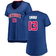 Detroit Pistons Cole Swider Jersey - Icon Edition - Women's Fast Break Royal