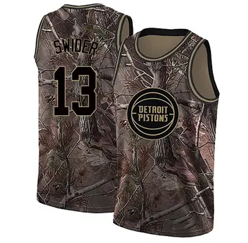 Detroit Pistons Cole Swider Realtree Collection Jersey - Men's Swingman Camo