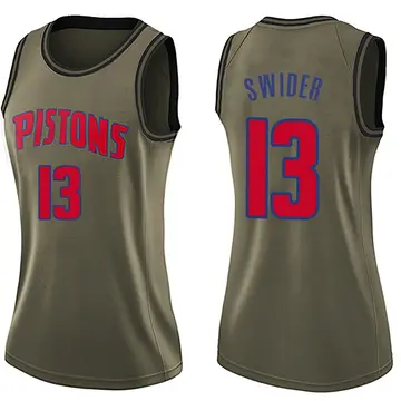 Detroit Pistons Cole Swider Salute to Service Jersey - Women's Swingman Green