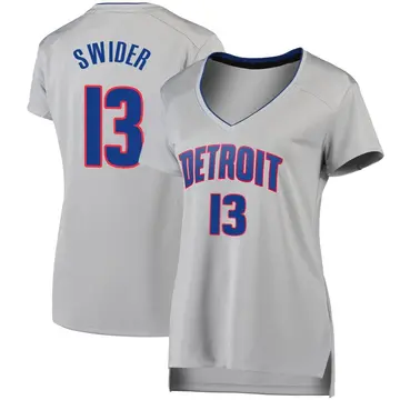 Detroit Pistons Cole Swider Silver Jersey - Statement Edition - Women's Fast Break