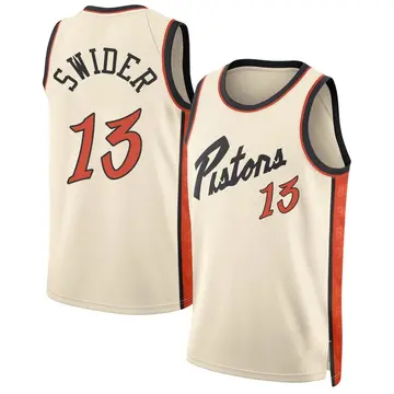 Detroit Pistons Cole Swider Tan 2024/25 City Edition Jersey - Men's Swingman